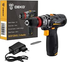 Дрель-шуруповерт Deko GCD12DU3 аккум. патрон:быстрозажимной (063-4114) | код 1545721 | DEKO