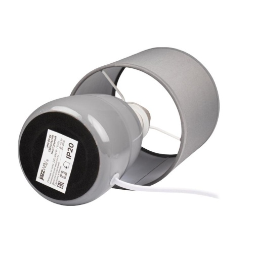 Светильник настольный JH2-02-gy E14 IP20 130х130х255мм керамика; ткань; PVC-пластик сер. JazzWay 5062320 фото 3