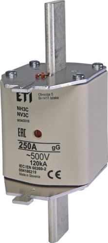 Предохранитель NH-3С/gG 250A 500V KOMBI | код 004186219 | ETI