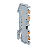 Клеммная колодка пружинная 2,5 Push-in 4 вывода серая | код PIT-2,5-4 | EKF