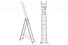 Лестница алюминиевая, ЛА3х12, 3х секционная х 12 ступеней, h=7870 мм, Народная | код SQ1028-0204 | TDM НАРОДНЫЙ