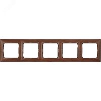Рамка 5 постов VALENA CLASSIC, дерево тонированное | код. 770315 | Legrand