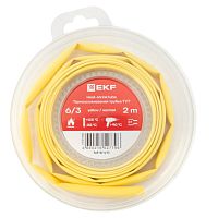 Термоусаживаемая трубка ТУТ нг 6/3 желтая ролик 2 м EKF | код tut-6-y-b | EKF