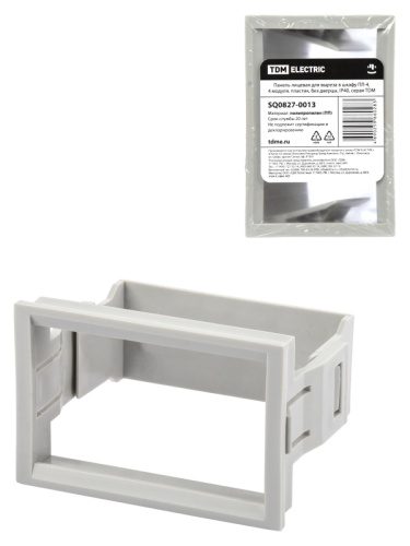 Панель лицевая для выреза в шкафу ПЛ-4, 4 модуля, пластик, без дверцы, IP40, серая TDM | код SQ0827-0013 | TDM