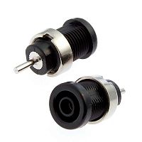 Гнездо RUICHI Z015 4 мм чёрный, на панель под пайку | код 106938 | Ruichi