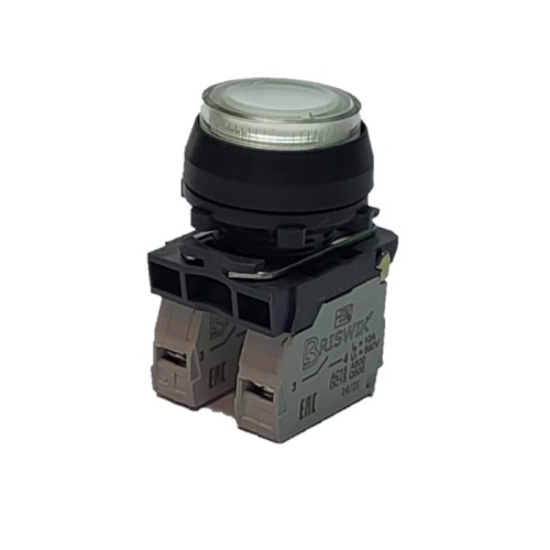 Выключатель Briswik КЕ 171/4м -Л 220В белый 1но+0нз цилиндр с подсветкой IP66 УХЛ2 10А | код aZ-EB-6Ai-7811 | Briswik