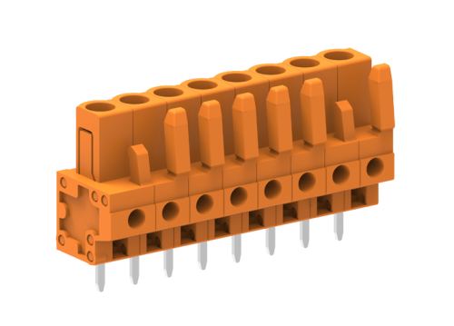 458261 Вилка на плату MCS, вертик.припой, шаг 5.08мм, 11 конт., оранж., шт | код 458261 | SUPU