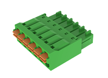 MC-RF3.81H06P Клемма МС, пружин. заж. шаг 3,81мм, 6 конт.,зел., шт | код MC-RF3.81H06P | SUPU