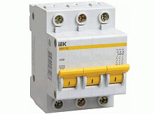 Модульный автоматический выключатель ВА47-29 3 полюса, 3А, х-ка D | код. MVA20-3-003-D | IEK 
