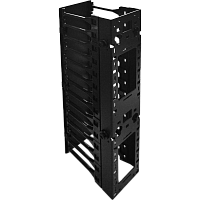 Вертикальный органайзер для регулируемых стоек, с пластиковыми пальцами и крышкой, 160х220 мм, черный | код TWT-RACK-VORG/M | TWT