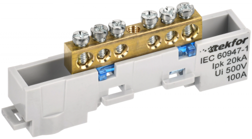 TEKFOR Шина N ноль неизолированная на универсальном держателе 6х9-4-С IEK | код TF-NN10-04-DL-K07 | IEK TEKFOR Шина N ноль неизолированная на универсальном держателе 6х9-4-С IEK | код TF-NN10-04-DL-K07 | IEK