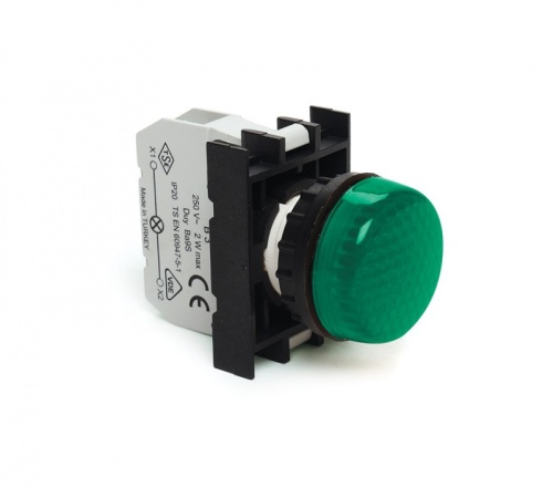 Светосигнальная арматура с блоком подсветки без лампы, зеленая B030XY | код B030XY | EMAS Светосигнальная арматура с блоком подсветки без лампы, зеленая B030XY | код B030XY | EMAS