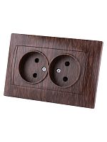Розетка двойная 2П 10А 250В с защ. шт. венге Лама TDM | код SQ1815-0412 | TDM