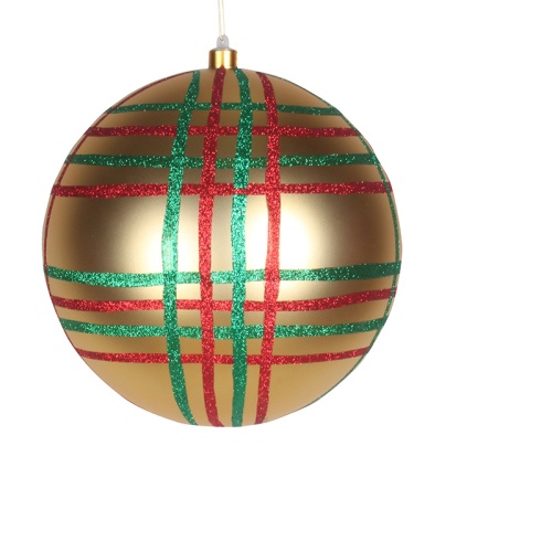 Елочная фигура Шар в клетку 25 см, цвет золотой мульти | код 502-261 | NEON-NIGHT