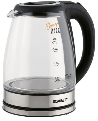 Чайник электрический Scarlett SC-EK27G36 1.8л. 1800Вт черный корпус: стекло/пластик | код 1656870 | SCARLETT