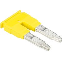 Соединительная перемычка, втычная, изолированная, 2 полюса, для клемм 10 мм кв., шаг 10 мм, цвет: желтый | код Z7.283.8227.0 | Wieland