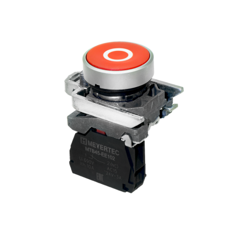 Кнопка плоская красная, маркировка O, 1NС, IP65, металл MTB4-BA41582 | код 137126 | MEYERTEC Кнопка плоская красная, маркировка O, 1NС, IP65, металл MTB4-BA41582 | код 137126 | MEYERTEC