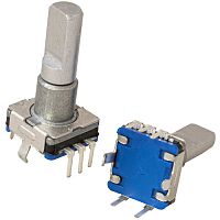 Энкодер инкрементальный двухканальный без переключателя RUICHI EC11E, 5 В, разрешение 30/15, длина вала 20 мм от корпуса, металл | код 113289 | Ruichi