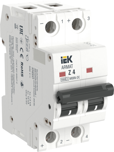 ARMAT Авт. выкл. M06N-DC 2P Z 4А IEK | код AR-M06N-2-Z004DC | IEK