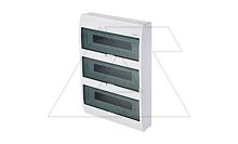 Щит навесной ELEGANT 3x18M, N/PE 4x 2x16+12x10mm2, 3x дымчатых пласт. двери, белый RAL9003, 784x410x98mm, IP40 | код 2408-01 | Elektro-plast Nasielsk