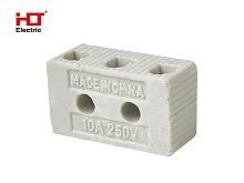 Клемма керамическая винтовая ККВ-10 мм? 3 пары контактов с крепежным отверстием (20 шт./уп.) HLT | код 081-39-004 | HLT