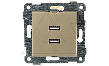 Rita - Розетка 2xUSB Type A, золото доре | код 2200-449-0185 | Mutlusan