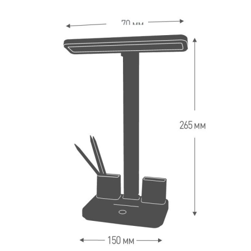 Светильник светодиодный настольный UF-814 C01 9Вт аккум. димм. смена цвет. темп. бел. Ultraflash 15167 фото 3