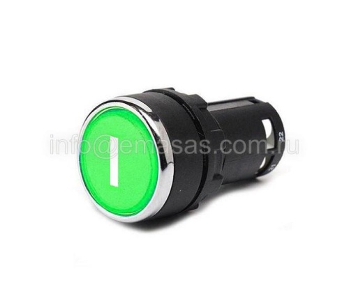 Кнопка моноблочная круглая без фиксации символ I, зеленая (1НО+1НЗ), MB102DY1 | код MB102DY1| EMAS Кнопка моноблочная круглая без фиксации символ I, зеленая (1НО+1НЗ), MB102DY1 | код MB102DY1| EMAS