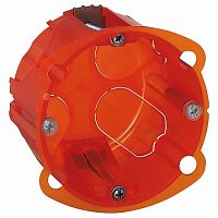 Batibox коробка монтажная повышенной прочности 1-ная, диаметр 67 мм²   глубина 50 мм²  оранжевая |  код. 080121 |  Legrand
