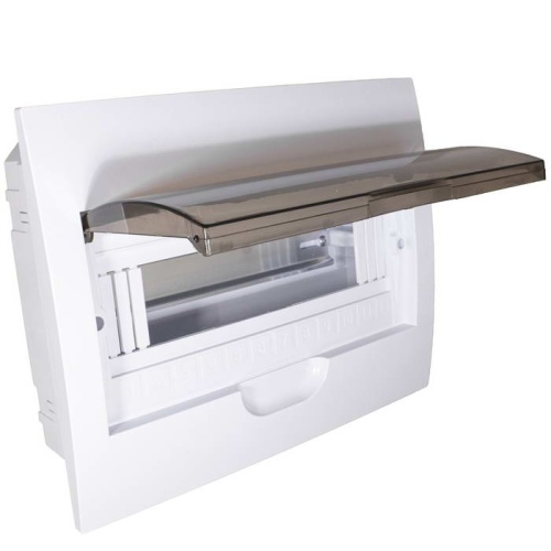 Распределительный щит RUICHI ЩРВ-П-12 встраиваемый, прозрачный, чёрная дверь, IP40 | код 115590 | Ruichi