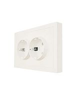 ZIMA Розетка 2-ая с/з ПБТ слоновая кость безвинтовой зажим/клемма LEZARD | код 704-9000-127BQC | LEZARD