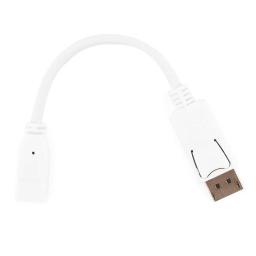 Переходник miniDisplayPort <- DisplayPort, Cablexpert A-mDPF-DPM-001-W, 20F/20M, длина 16см, белый, пакет | код A-mDPF-DPM-001-W | Cablexpert