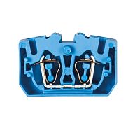 Сдвоенная проходная клемма, тип фиксации провода: пружинный, номинальное сечение: 2,5 мм кв., 24A, 800V, ширина: 10 мм, цвет: синий, тип монтажа: монтажный фланец | код 39.703.0253.6 | Wieland