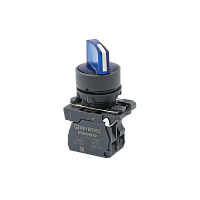 Переключатель на 2 положения с фиксацией и подсветкой, синий, 1NO, 220V AC/DC, IP65, пластик MTB5-AK26713 | код 137282 | MEYERTEC