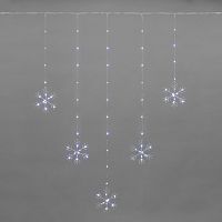 Гирлянда Светодиодный занавес из росы с фигурами Снежинок БЕЛЫЙ IP20 USB + пульт управления NEON-NIGHT | код 315-845 | NEON-NIGHT