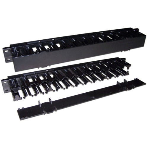 Кабельный органайзер 19 пластиковый, c крышкой, 1U | код LAN-ORG/CVP-1U | LANMASTER