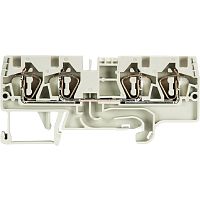 Проходная клемма, 4 точки подключения, тип фиксации провода: пружинный, номинальное сечение: 4 мм кв., 32A, 800V, ширина: 6 мм, цвет: серый, тип монтажа: DIN 35 | код 56.704.5155.0 | Wieland