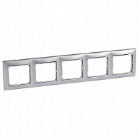 Рамка 5 постов VALENA CLASSIC, алюминий | код. 770355 | Legrand