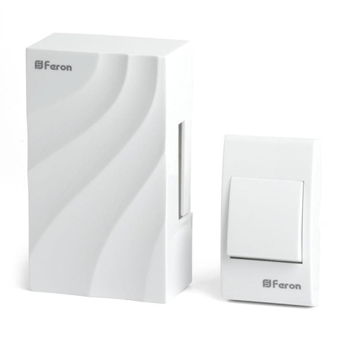 Звонок с кнопкой электромеханический проводной, 230V белый 119х70х37мм, DB-102 | код 48806 | Feron