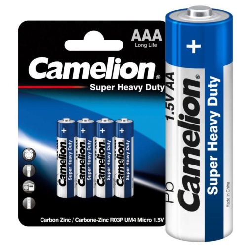 Элемент питания солевой AAA/R03 R03P-BP4B BL-4 син. (блист.4шт) Camelion 3214 фото 2