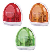 Точилка BRAUBERG Tern с контейнером, пластиковая, овальная, 3 отверстия, цвет ассорти, 226939 | код 226939 | BRAUBERG