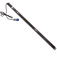 Блок розеток вертикальный, 1-фазный с автоматом, общий мониторинг по RS-485 и IP, 32A / 250V, 6xC19 + 36xC13, шнур 3.0 м, разъем IEC309 | код TWT-PDVMT1-6x36-32A | TWT