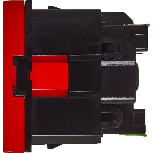 Розетка с заземлением - безвинтовые зажимы - со шторками 16А 250В - 90°- 2 модуля - красный | код 4525055 | Legrand фото 4