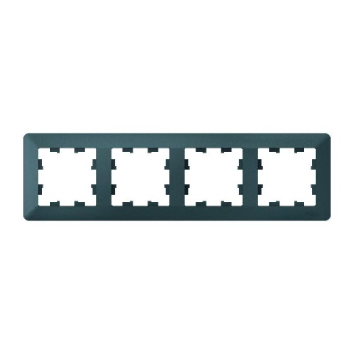 ATLASDESIGN AIR 4-постовая РАМКА, ИЗУМРУД/дымчатый черный | код ATN220804 | Systeme Electric