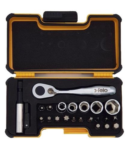 Набор бит PZ/PH/TX/HEX и головок с мини трещоткой в кейсе, 23 шт | код 5772306 | FELO фото 2 Набор бит PZ/PH/TX/HEX и головок с мини трещоткой в кейсе, 23 шт | код 5772306 | FELO фото 2