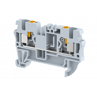 Клемма проходная PUSH-IN 4 мм2, на 2 подключения, серая PQ4-GREY | код 3103010000 | Elmex