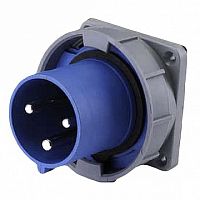 Вилка для скрытой проводки 633 2Р+РЕ 63А 220В IP67 В | код. 26065DEK | DEKraft