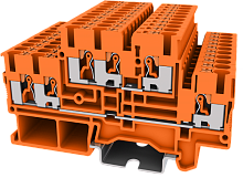 TPD2.5-3-OG Клемма TP 1-2 проходная 2-уровневая, сеч.2.5мм2, оранж., шт | код TPD2.5-3-OG | SUPU