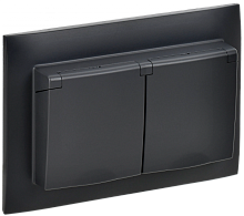 SKANDY Роз. 2-я с кр. 16А в сб IP44 SK-R12Bl черн. IEK | код SK-R26-16-44-K02-F | IEK