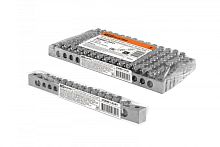 Шина N нулевая 6х9мм 14/2 (14 групп/крепеж по краям) никелированная инд. стикер TDM | код SQ0801-0341 | TDM